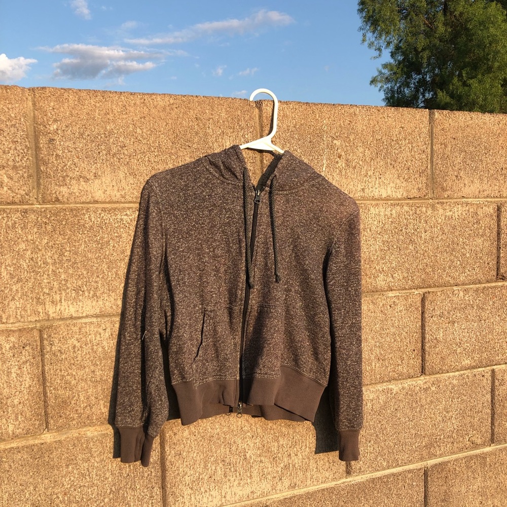 Gray Cropped Zipup Jacket
